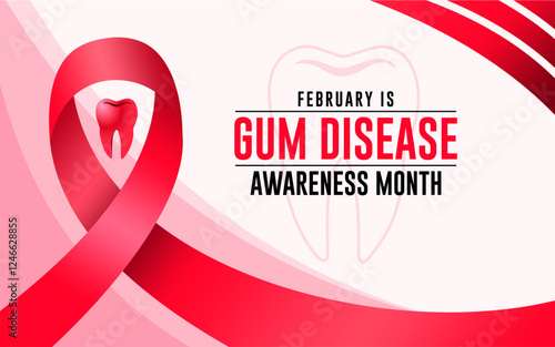 Gum Disease Awareness Month background banner design template. observed every year in February. Best used for templates, cards, posters, placards, templates.