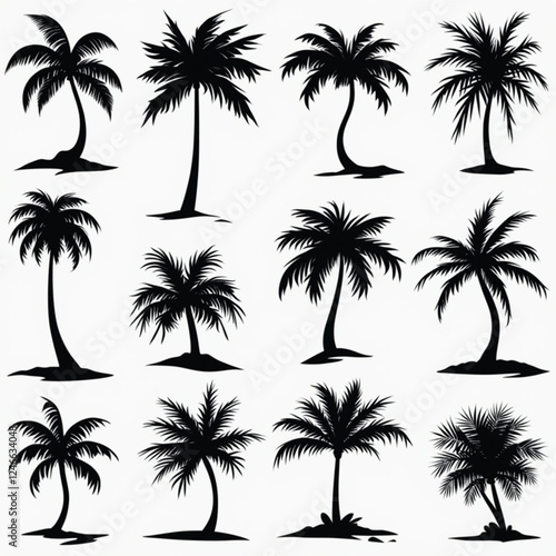 set of palm trees