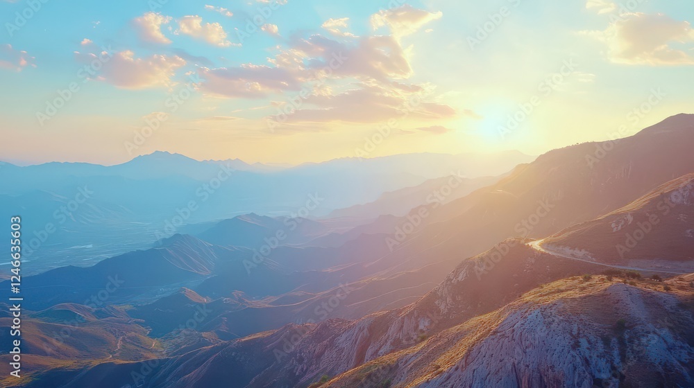 Breathtaking Mountain Landscape at Sunset Breathtaking Mountain Landscape at Sunset