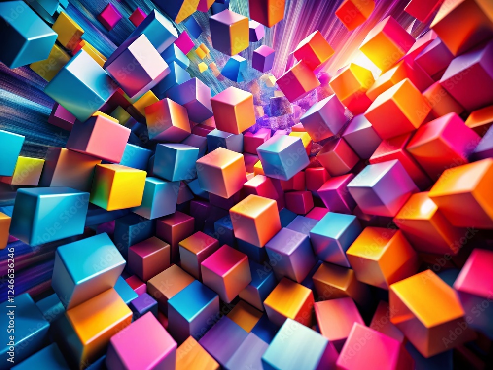 Abstract Motion Background: Looping Two-Tone Cubes - 4K 3D Render