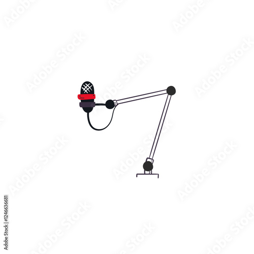 Microphone stand icon flat vector design