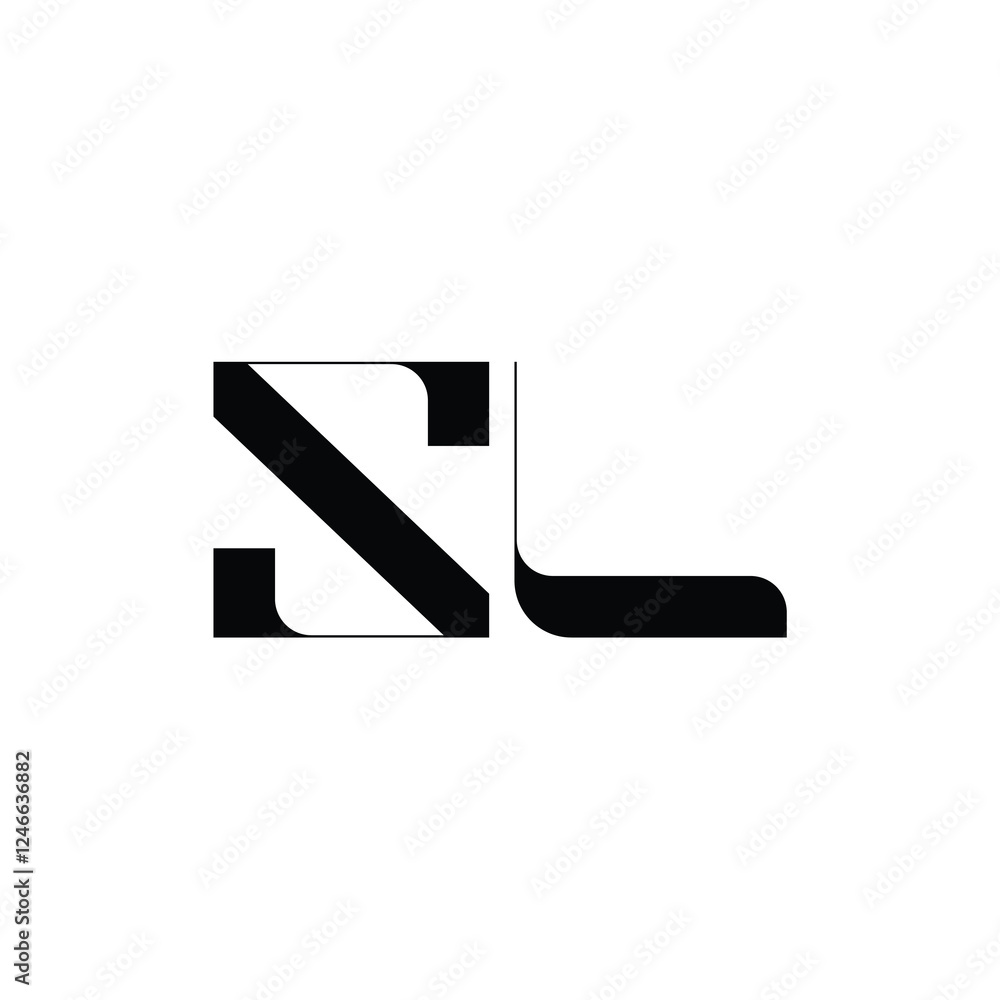 SL monogram logo design letter text name symbol monochrome logotype alphabet character simple logo SL monogram logo design letter text name symbol monochrome logotype alphabet character simple logo