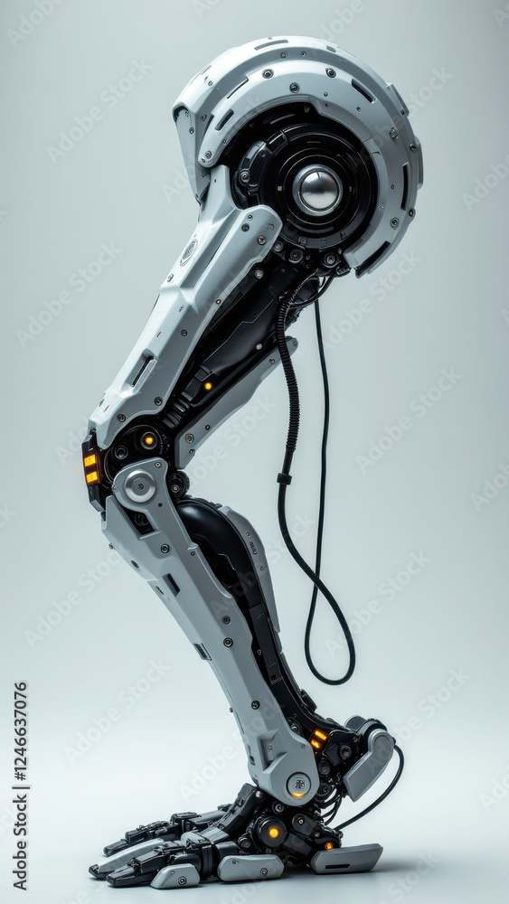 Futuristic robot arm with intricate details and illuminated components. Futuristic robot arm with intricate details and illuminated components.