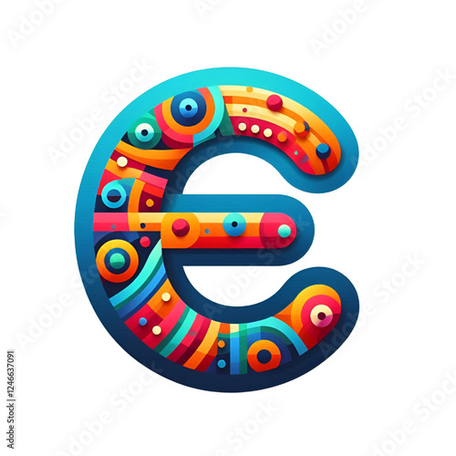 Colorful letter E logo design isolated on white background