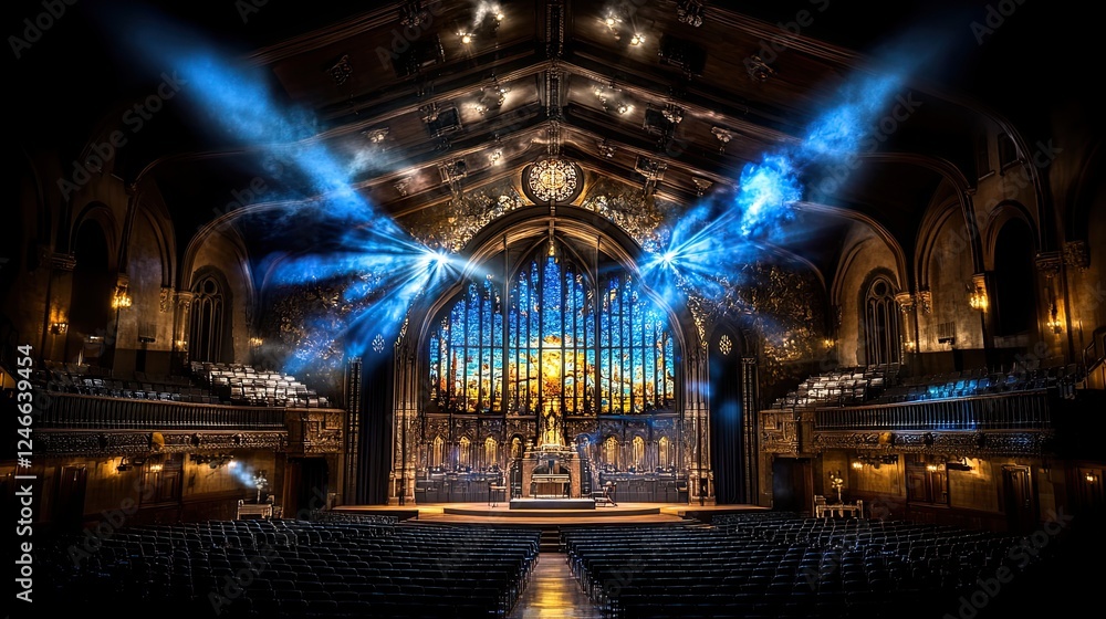 Obraz premium Empty Hall with Sunbeams.