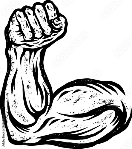 Arm muscle flex strong vintage
