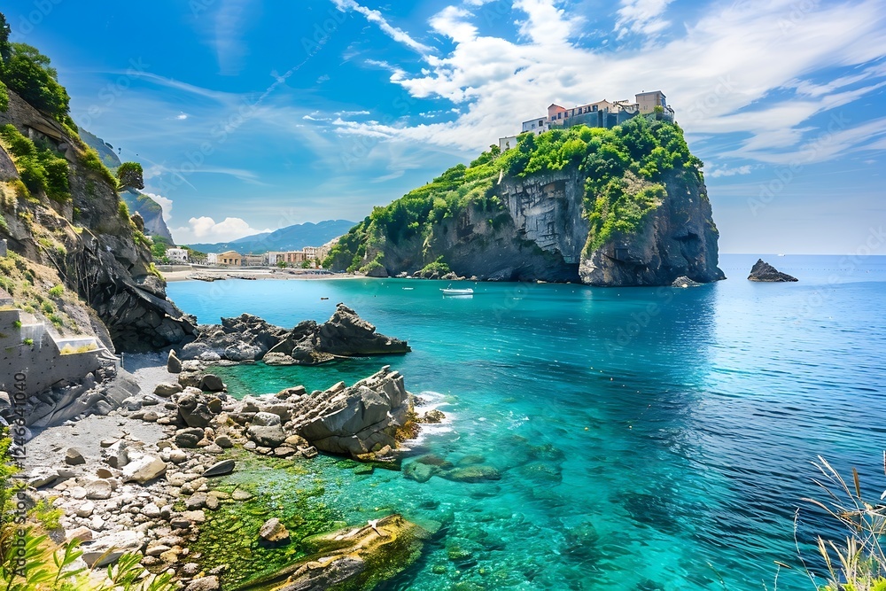 Obraz premium Amalfi Coast, Italy. Amalfi is one of the most beautiful beaches in Italy.