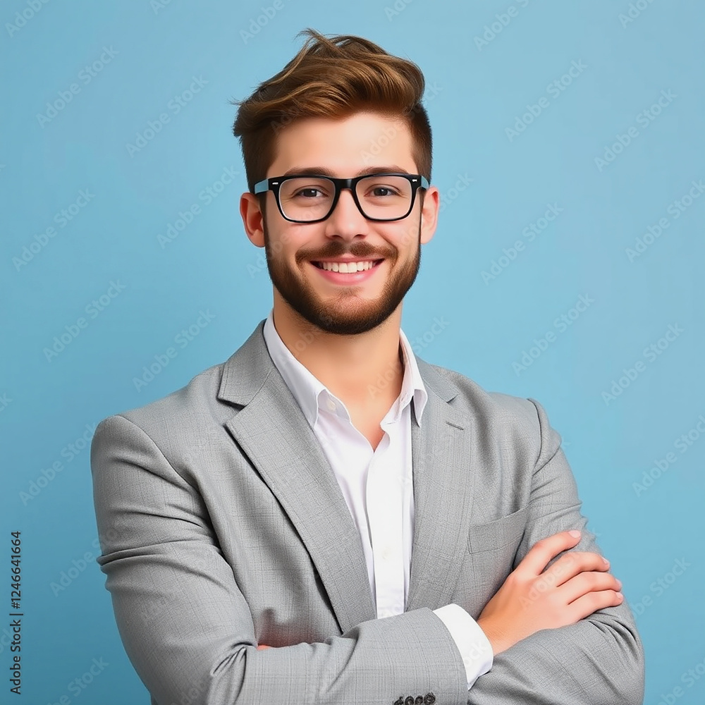 Handsome Guy Standing with Confidence. Strong and Confident Male Portrait. Confident Bearded Man with Arms Crossed. Handsome Guy Standing with Confidence. Strong and Confident Male Portrait. Confident Bearded Man with Arms Crossed.