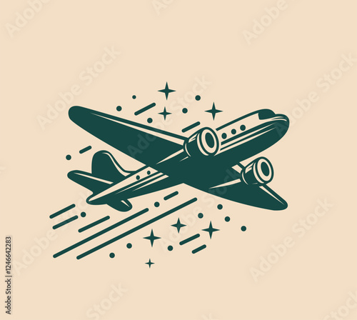 Vector illustration of airplane Silhouette