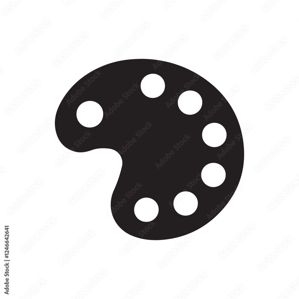 Paint palette icon. Black Paint palette icon on white background. Vector illustration Paint palette icon. Black Paint palette icon on white background. Vector illustration