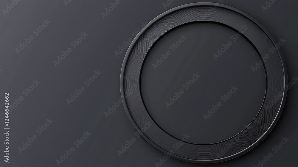 Dark circle frame, grey background, mockup Dark circle frame, grey background, mockup
