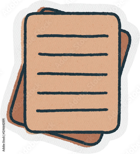 Icône dessin logo dossiers documents papier orange