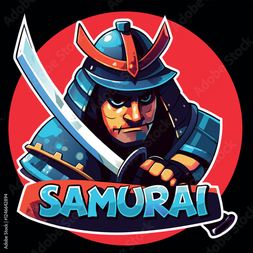 Logo samurai del Giappone medievale 08