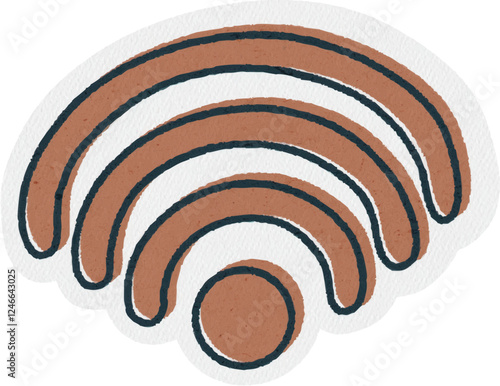 Icône dessin logo wifi réseau orange