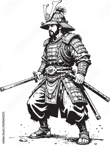 Logo samurai del Giappone medievale 010