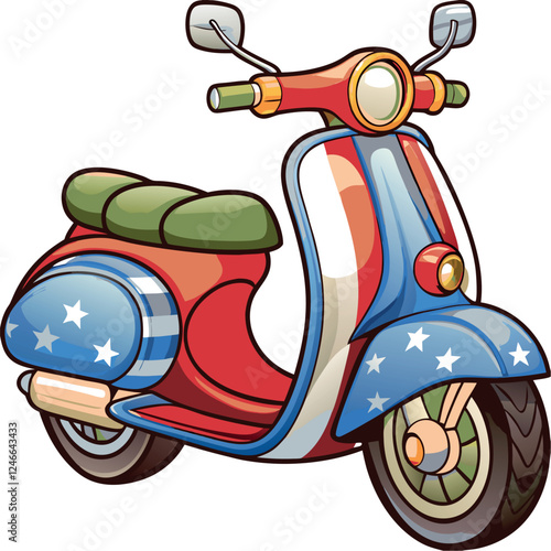 scooter con bandiera americana 02