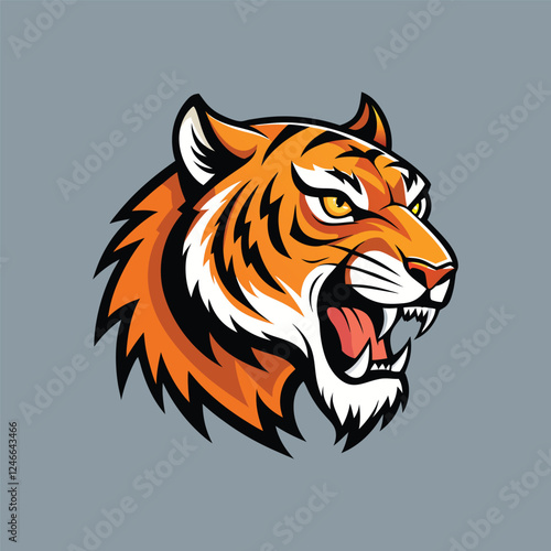 angry tiger head side view .eps