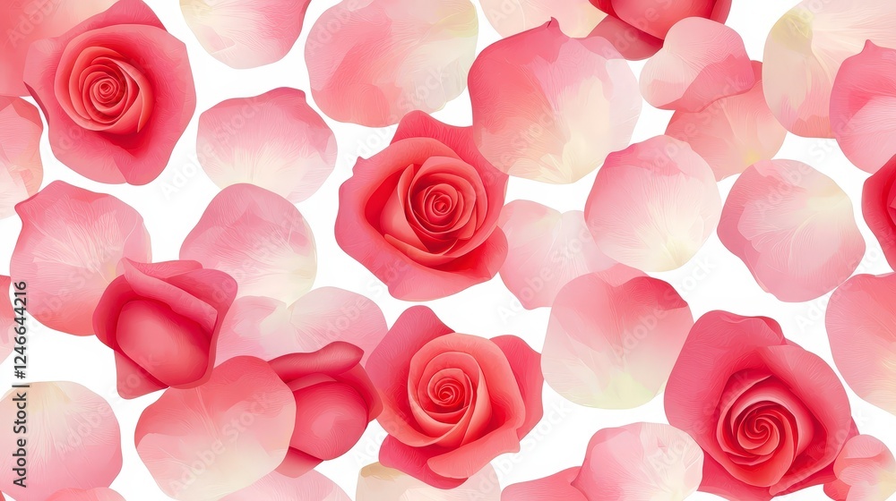 Romantic Rose Petals and Blossoms Background for Elegant Designs Romantic Rose Petals and Blossoms Background for Elegant Designs