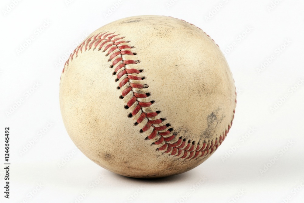 High quality isolated baseball with realistic lighting on a clean white background High quality isolated baseball with realistic lighting on a clean white background