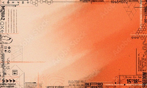 Orange gradient abstract background with urban graphic elements