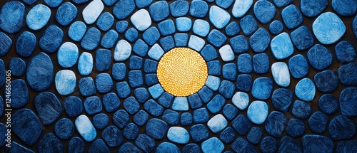 Wallpaper Mural Mosaic of Glowing Stars Arranged in a Spiral Pattern Against a Dark Background Torontodigital.ca