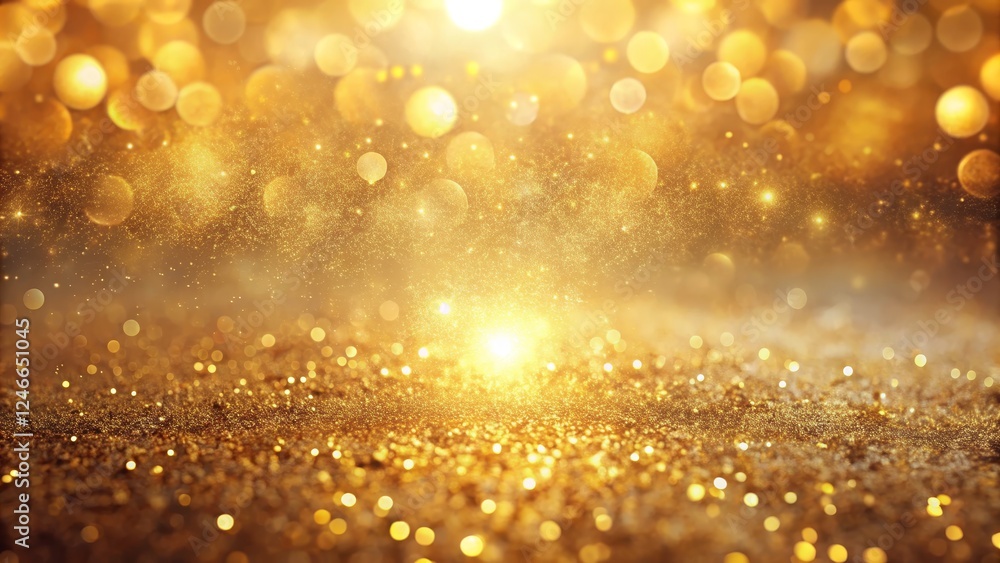 Shimmering Golden Bokeh Effect with Sparkling Light Glow Background Shimmering Golden Bokeh Effect with Sparkling Light Glow Background