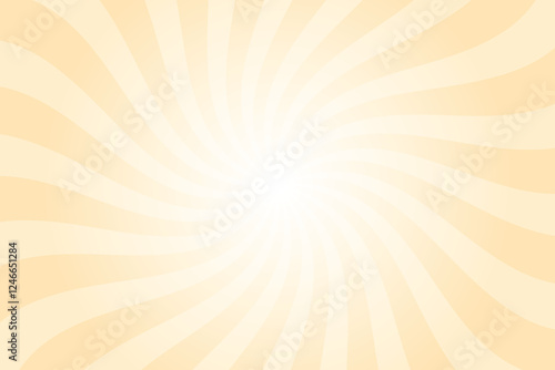 Abstract Moccasin Yellow Background with Rays Retro Starburst. Radial Spiral Stripes Backdrop. Vintage Sun Beam Texture. Sun Rays Pattern. Groovy Retro Swirl Burst. Summer Carnival Background.