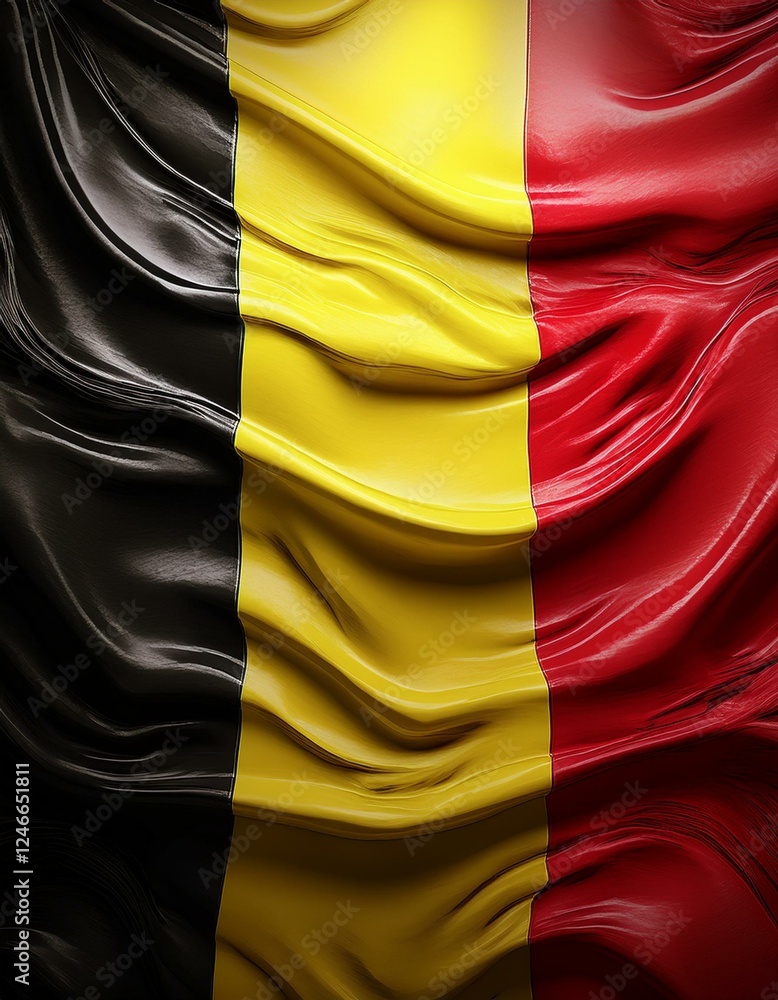 Fototapeta premium 3D Flagge Belgien