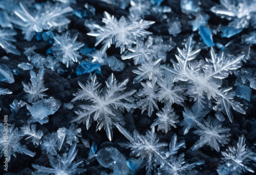 sharp ice formations in high-resolution winter scene
