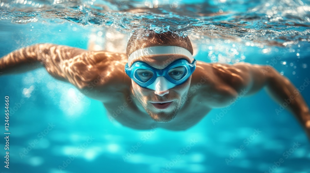 Fototapeta premium Human. A swimmer in the water