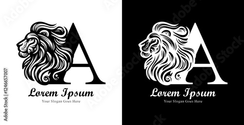 The logo design is in the shape of a lion's head with a side view combined with the letter A