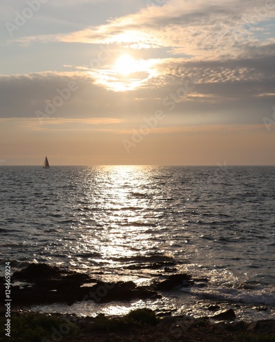 Obraz na płótnie sunset over the Atlantic Ocean w salonie