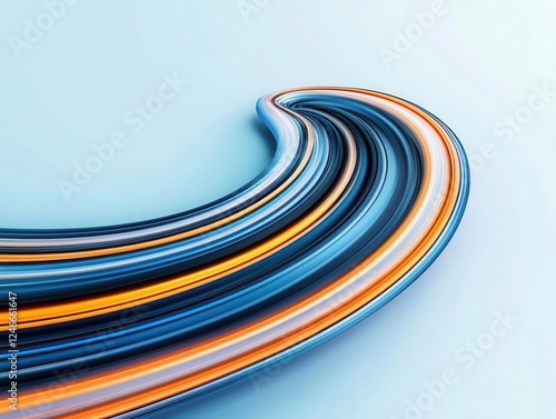 A single motionblurred aerodynamic curve symbolizing speed