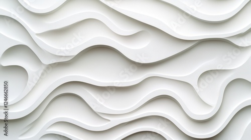 Embossed White Geometric Pattern with Abstract Relief Texture