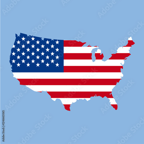Region of the United States, in the shape of an american flag
