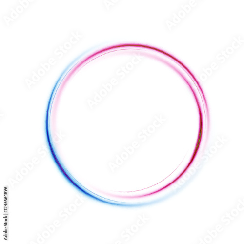 Glowing colorful circle on white background. Abstract bright ring with backlight. Luxury element for advertising. Vector