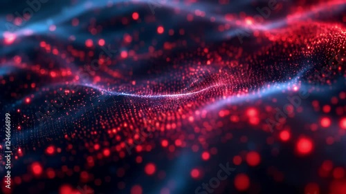 Red Particle Wave Abstract Background Animation - Seamless Loop