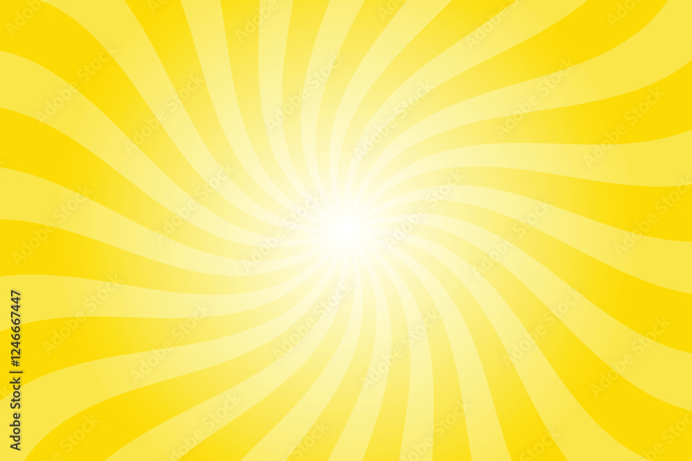 Abstract yellow background with rays retro starburst. Radial spiral stripes backdrop. Vintage sun beam texture. Sun rays pattern. Groovy retro swirl burst. Summer carnival background Abstract yellow background with rays retro starburst. Radial spiral stripes backdrop. Vintage sun beam texture. Sun rays pattern. Groovy retro swirl burst. Summer carnival background