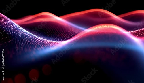 Abstract Red & Blue Particle Wave Animation Background Loop - 1080p HD