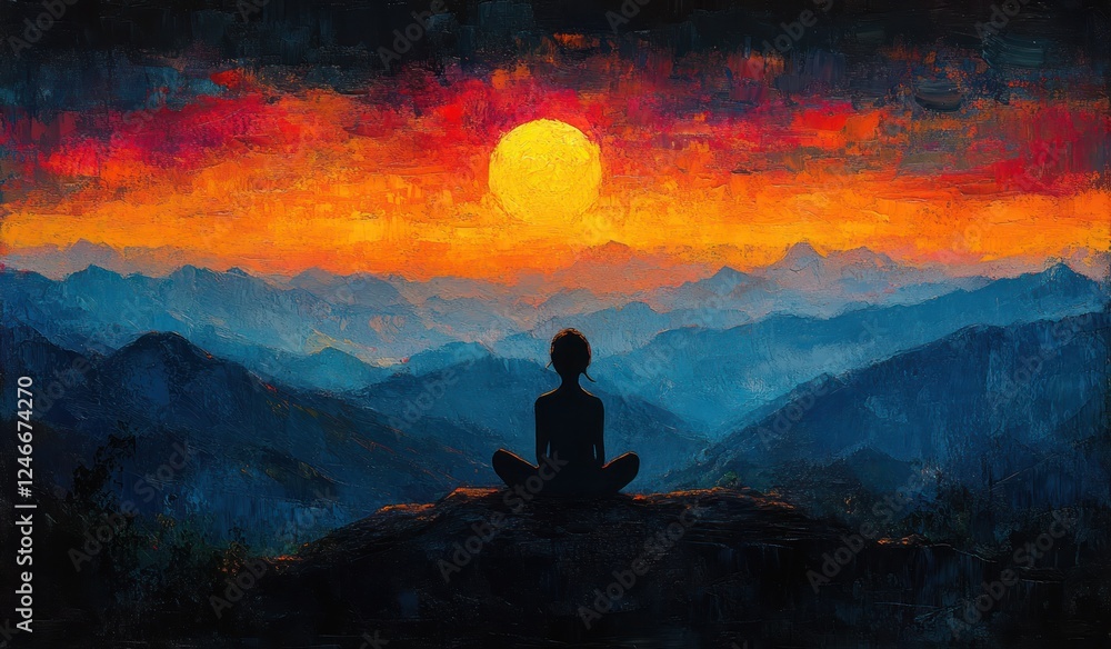 Yoga Meditation Man in Peaceful Sunset Mountain Pose Relaxation Exercise Wellness Spirituality Fit Mindful Well-being Yoga Meditation Man in Peaceful Sunset Mountain Pose Relaxation Exercise Wellness Spirituality Fit Mindful Well-being