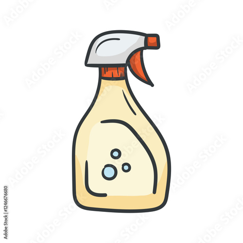 Spray for cleaning the house, washing windows and mirrors. Bright vector illustration isolated on white background for children's book, sticker, poster