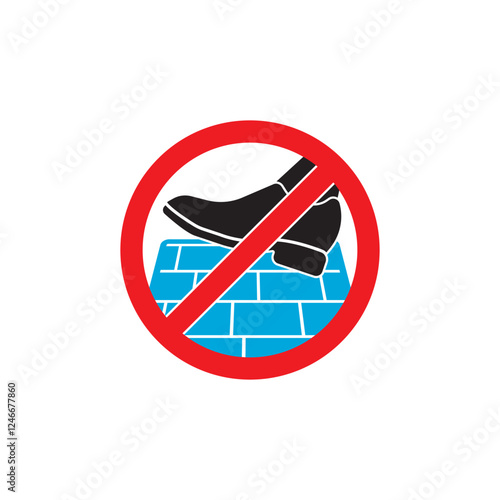 don't step on icon vector illustration design