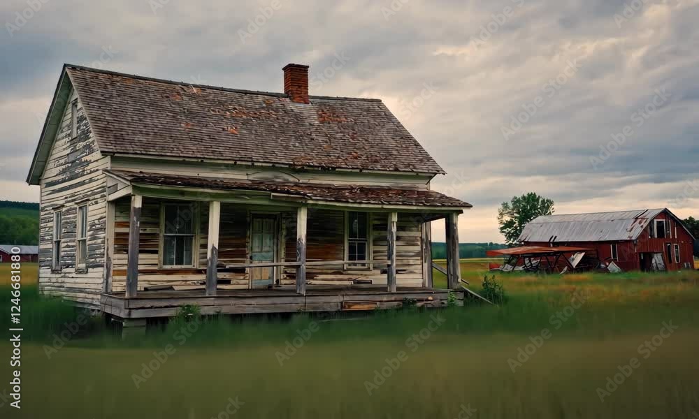 Old Abandoned Farm Nature Landscape Old Abandoned Farm Nature Landscape