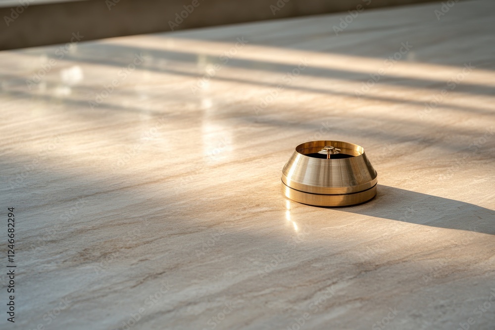 A gleaming metallic trophy is showcased on a smooth marble surface, reflecting soft light that enhances its gold and silver finishes, highlighting victory and success A gleaming metallic trophy is showcased on a smooth marble surface, reflecting soft light that enhances its gold and silver finishes, highlighting victory and success