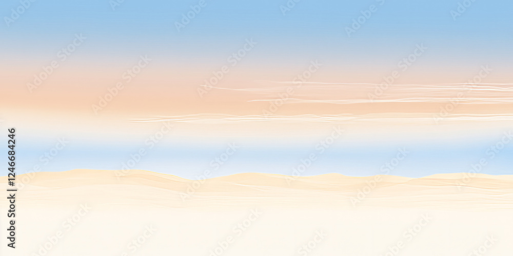 Fototapeta premium A light watercolor gradient background featuring soft peach, sky blue, and creamy white, creating a delicate and calming atmosphere.