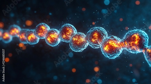 Process of meiosis showing homologous chromosome pairing crossing over and segregation into gametes photo