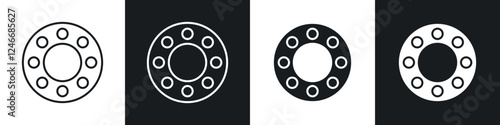 Car bearing icons in solid and stroke graphics