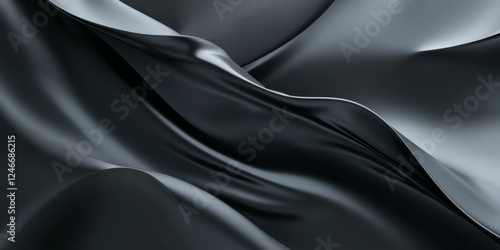 Stainless steel metallic gradient background, transitioning from deep charcoal gray to a bright silver shine. The soft, polished texture creates a refined, modern, and minimalist aesthetic, perfect