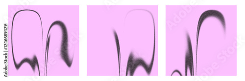 The abstract representation of noise patterns on a pink background, demonstrating visual distortions and forms of liquid in a modern style.