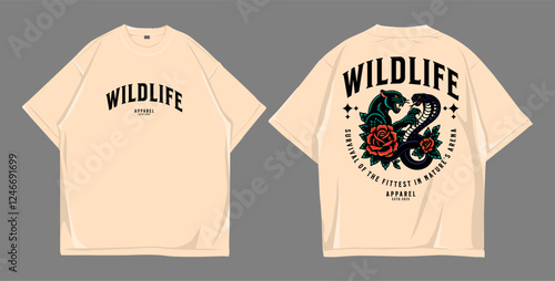 T shirt print design wild life street wear